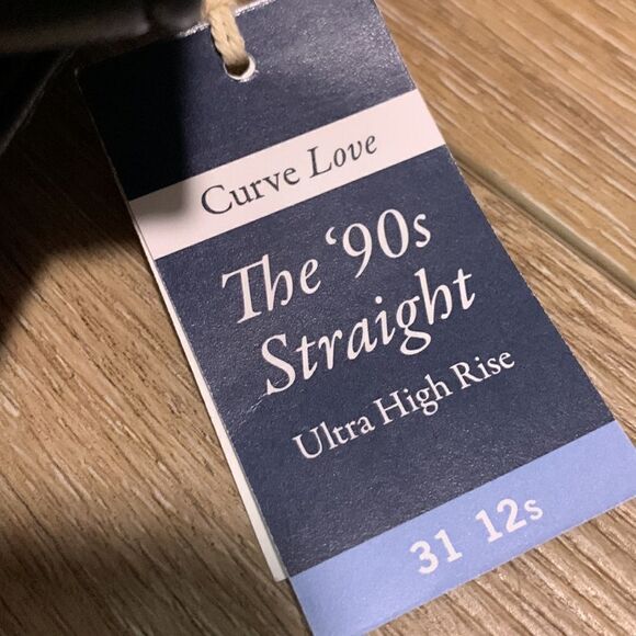 NWT Abercrombie & Fitch Vegan Leather Curve Love 90s straight ultra high rise - Picture 5 of 5